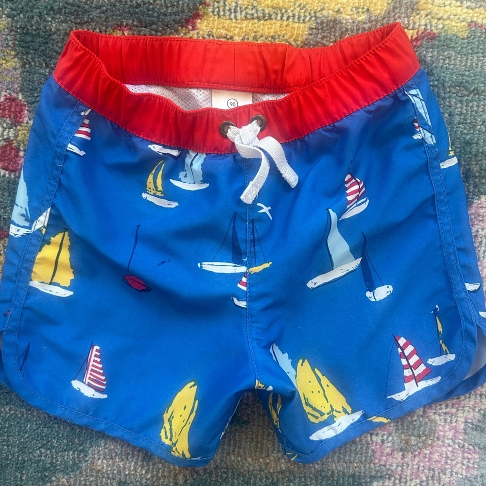 Hanna Andersson sailboat swim trunks blue size 90 3/4